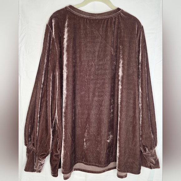 Ava & Viv 3X Blush Crushed Velour Pullover Stretch N-1760 - Picture 9 of 12